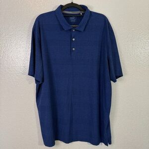 PUMA Men's 2XL Golf Polo Collared Blue Striped Short Sleeve XXL Mens Polo